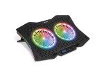 YENKEE YSN 310 černá / Chladící podložka pro Notebook / LCD displej / RGB / až do 15.6 (8590669296637)