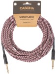 Cascha Professional Line Guitar Cable Straight Tweed Red 6 m