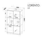 Komoda Lorento L5 Barva korpusu: Dub nash / bílá