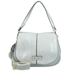 Trendy dámská koženková kabelka na rameno Coveri Grayson new, stříbrná
