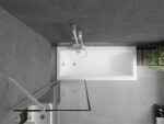 MEXEN/S - Next vanová zástěna FIX 60 x 150, černá dekor, bílá 895-060-000-00-70-20