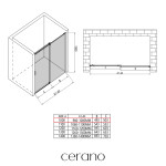 CERANO - Sprchové posuvné dveře Santoro - pravá - 6 mm - černá matná, mléčné sklo - 100x195 CER-663223