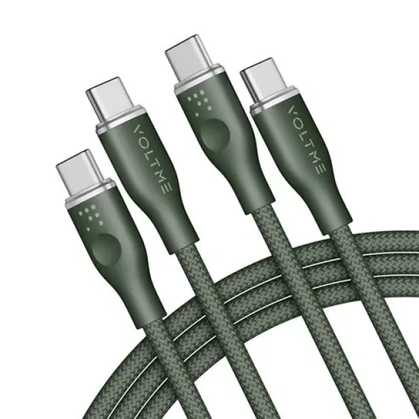 VOLTME Powerlink Rugg Series CTC Kabel USB-C(M) 5A/100W 1.8m zelená / 2x USB-C(M) (C2063)