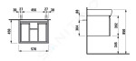 Laufen - Pro Umyvadlová skříňka, 570x450x390 mm, 1 zásuvka, wenge H4830420954231
