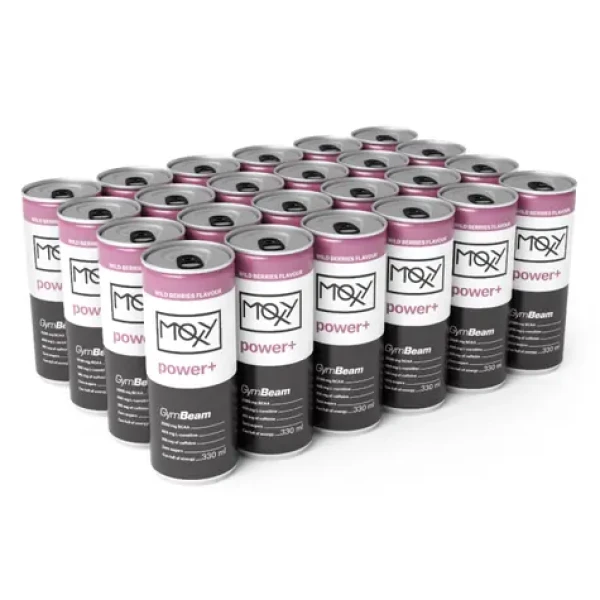 MOXY power+ Energetický nápoj 330 ml - GymBeam (lesní ovoce, 24 x 330 ml) (33457-7-wild-berries-24x330ml)