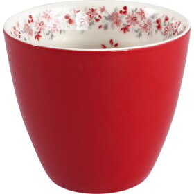 GREEN GATE Latte cup Red Emberly Inside 300 ml, červená barva, porcelán 300ml
