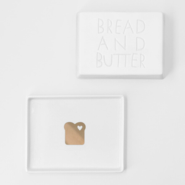 Räder Porcelánová máslenka Bread and Butter, bílá barva, porcelán