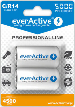 EverActive Professional Line nabíjecí baterie C (R14) 5000 mAh 2ks / Ni-MH (EVHRL14-5000)