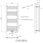 CERANO - Koupelnový radiátor Benito - středové připojení 50mm/boční - 271 W - chrom - 1000x450 mm CER-481751