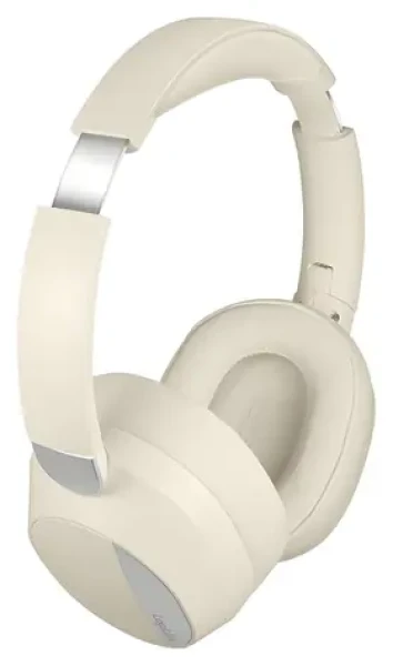 Bezdrátová sluchátka s mikrofonem krémová / Sluchátka / Bluetooth 6.0 / ANC (BT0071C)