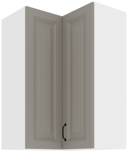 Horní rohová skříňka Stilo 60x60 GN-90 2F (90°) Barva korpusu: Bílá, Barva dvířek: Clay Grey