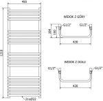 MEXEN/S - Apollo radiátor + topná tyč 1210 x 450 mm, 600 W, černá W117-1210-450-2600-70