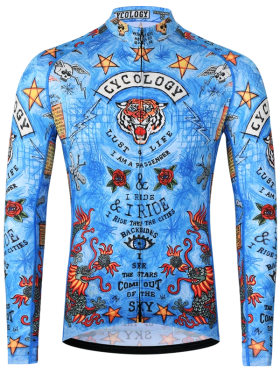 Cyklodres CYCOLOGY Summer City Of Angels (Blue), pánský, dlouhý rukáv (Motiv City Of Angels (Blue), velikost M)