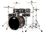 PDP Concept Maple 7 Piece Satin Charcoal Burst Laquer