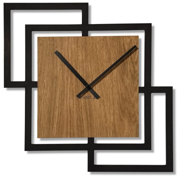 DumDekorace SQUARES , dřevěné nástěnné hodiny 40 cm