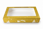 Cake star vánoční krabice zlato-bílá s laminací M 35x20x6cm