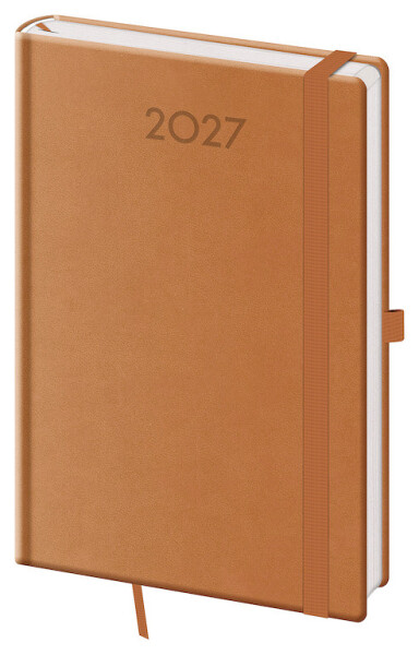 Týdenní diář 2027 Helma A5 Print Plus přírodně hnědý