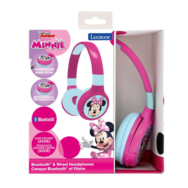 Lexibook 2v1 bluetooth skládací sluchátka Minnie s limitem hlasitosti - Alltoys Lexibook