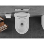 MEXEN/S - Lena Závěsná WC mísa Rimless Tornado včetně sedátka s slow slim, duroplast, bílá lesk 30220400T