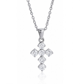 ELENYS Cross Radiant – náhrdelník z prémiové oceli Délka: 40+5 cm / max. 45 cm