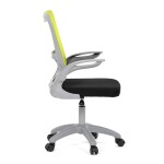 Kancelářská židle, zelená síťovina, šedý plast, kolečka na tvrdé podlahy