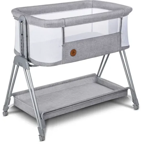 LIONELO Postýlka Luna 2v1 Grey Concrete (LO-LUNA GREY CONCRETE)
