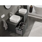 MEXEN/S - Orio koupelnová skříňka pod umyvadlo 60 cm s deskou, 1 šuplík, grafit mat 91A10-06047-1-BFC66