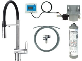 DEANTE - Magnetic baterie kuchyňská chrom, se sadou pro filtraci vody, s elastickou hubicí; BRMF075M