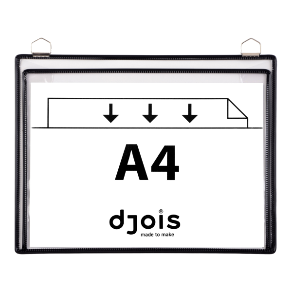 Djois velkokapacitní rámeček s kapsou a dvěma očky, A4, černý, 5 ks