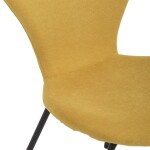 Židle jídelní, žlutá látka, nohy černý kov