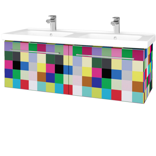 Dřevojas - Umyvadlová skříňka BIG INN SZZ2 125 - Individuální odstín dle RAL/NCS / Úchytka T04 / Individuální odstín dle RAL/NCS 128661E