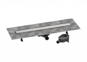 HANSGROHE - RainDrain Go Sprchový žlab 80 cm s oboustranným roštem, pro vložení dlažby, kartáčovaná nerezová ocel 56273800