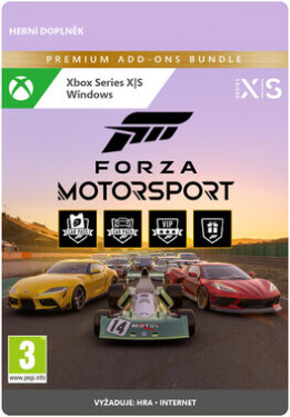 XSX Forza Motorsport: Premium Add-Ons Bundle / El. licence / Závodní / Angličtina / od 3 let / DLC pro Xbox Series (7CN-00114)