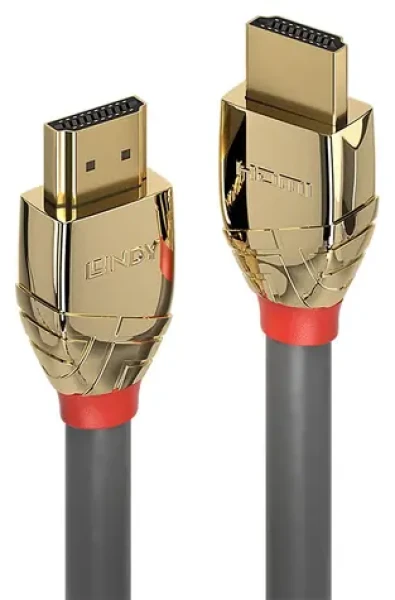Lindy HDMI Gold Line šedá / HDMI kabel / High Speed / 2 m / 4K 4096×2160 / 18 Gbit/s (37862)