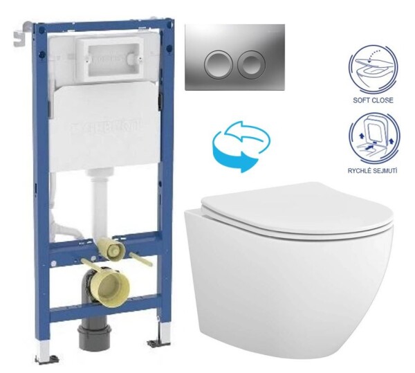 GEBERIT DuofixBasic s matným tlačítkem DELTA21 + WC CERSANIT DESSE VORTEX /VÍROVÉ SPLACH/ + SEDÁTKO 458.103.00.2 21MA ES1