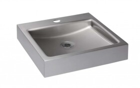 SANELA - Nerezová umyvadla Umyvadlo 40x41 cm, bez přepadu, s otvorem pro baterii, nerez SLUN 73