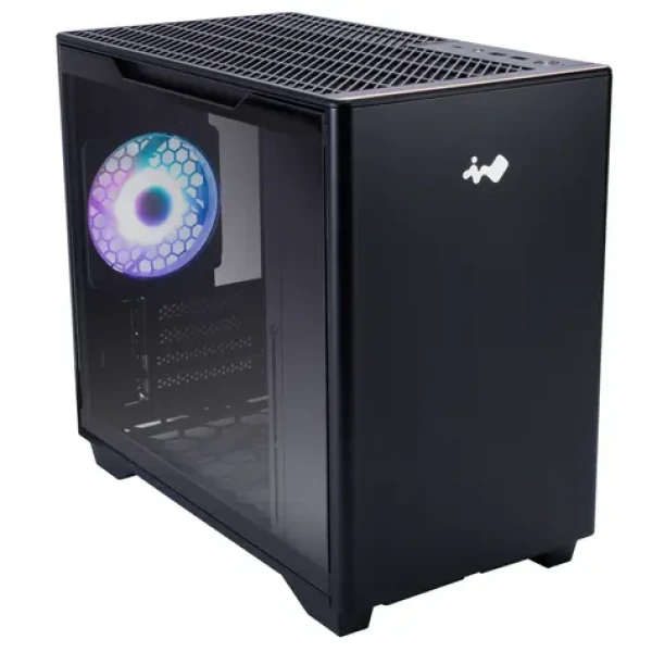 InWin A3 černá / mITX / 2x USB-A 3.2 / 1x USB-C 3.2 / 1x 120mm / bez zdroje / průhledná bočnice (IW-CS-A3BLK-1AM120S)