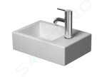 DURAVIT - Vero Air Umývátko 380x250 mm, bez přepadu, otvor pro baterii vpravo, WonderGliss, bílá 07243800001