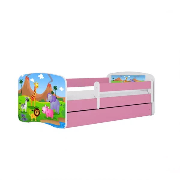 Dětská postel Babydreams+M růžová 80x180 Safari