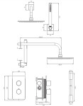 OMNIRES - CONTOUR termostatický sprchový podomítkový systém, kartáčovaná měď SYSCT11CPB