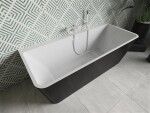 MEXEN/S - Volta vana volně stojící rohová 150 x 75, bílá/černá, sifon a přepad bílá 51131507575-20