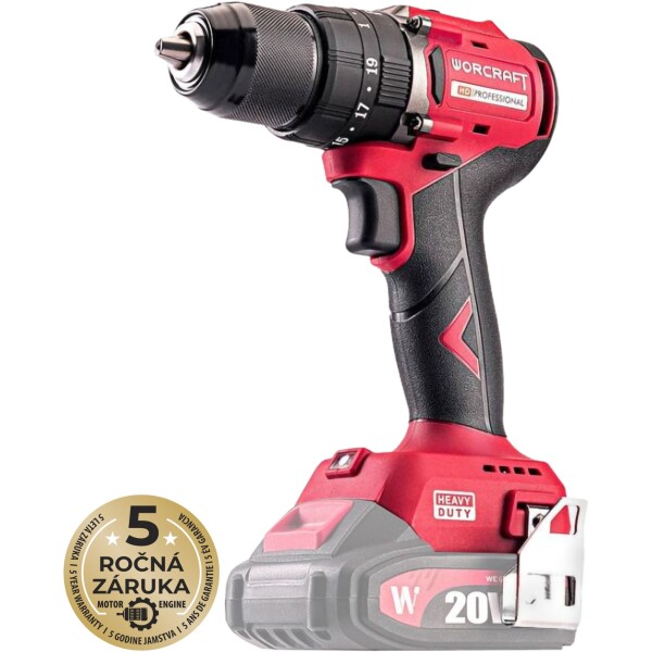 AKU vrtačka s příklepem, 20V, 60Nm, bezuhlíková, ShareSYS, WORCRAFT CHD-S20LiBC