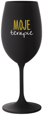 MOJE TERAPIE černá sklenice na víno 350 ml