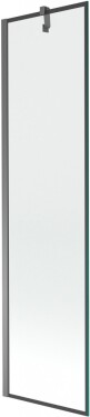 MEXEN/S - Next vanová zástěna FIX 50 x 150, černá vzor, grafit metal 895-050-000-00-70-95