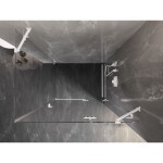 MEXEN/S - Lunar sprchový kout dveře křídlové pravá 90 x 80, transparent, bílá 834-090-080-20-00-P