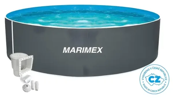 Marimex Orlando šedá / Bazén / průměr 3,05 m / výška 0,91 m / ocelová stěna / skimmer Olympic