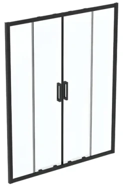 Ideal Standard posuvné sprchové dveře 160 cm, černá/čiré sklo / Sprchové dveře / čtyřdílné / 1600x1955 mm / sklo 6mm (K9282V3)