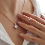 Royal Fashion prsten 14k zlato Vermeil GU-DR20232R-ROSEGOLD-MOONSTONE-TOPAZ Velikost: 9 (EU: 59-60)