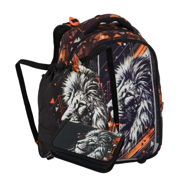 Bagmaster VEGA 26 A malý školní set pro prvňáčky – lev Oranžová 22 l 191827