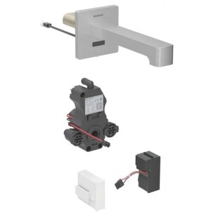 GEBERIT - Brenta Elektronický umyvadlový ventil pod omítku, síťové napájení, easy to clean, kartáčovaná nerez 116.271.SN.1